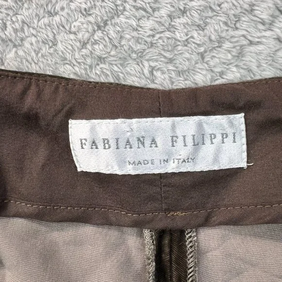 Fabiana Filippi Crushed Velvet Trouser Silk Blend Champagne Quiet Luxury Sz 44 - Picture 4 of 13